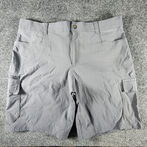 Orvis Tech Cargo Shorts Men's 40 Gray  Comfort Gorp Media Storage Hiking
